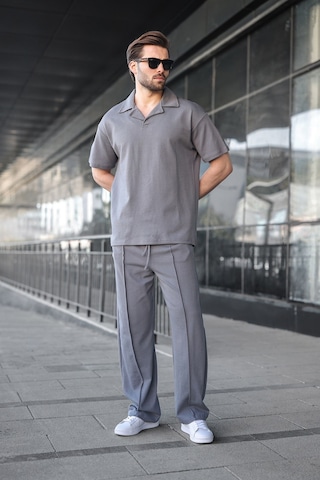 Madmext Füme Polo Yaka Erkek Alt Üst Takım E7356 Füme