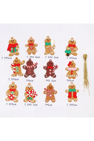 Gingerbread Man Toodent Süsler Noel Partisi Dekorasyonları İçin Solma Ve İyi Esneklik Yok A