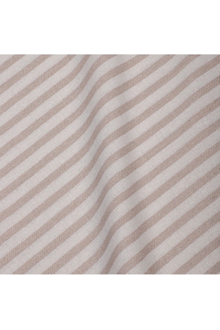 Bej Çizgili Keten Kumaş - Yıkanmış Kumaş 100x230cm Renkli