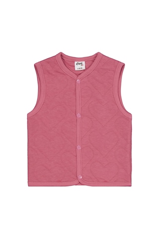Civil Baby Kalp Desenli 6-18 Ay Yelek - Pembe Gülkurusu