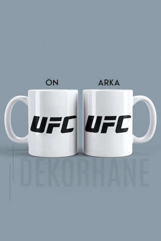 Ufc Baskılı Kupa Bardak, Porselen, Yıkanabilir Beyaz