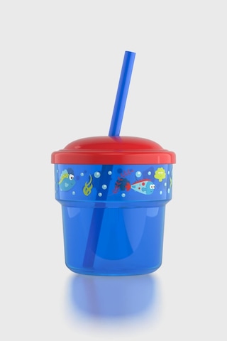 Renga Fizbo Balık Desenli 250 Ml Pipetli Pp Bebek Bardak 222049 Mavi - Kırmızı