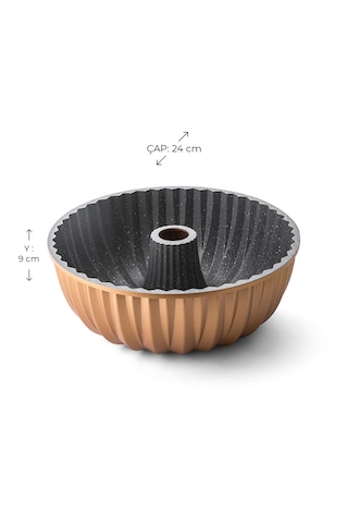 Emsan Griss Hard Stone Döküm Kek Kalıbı Gold 24 Cm