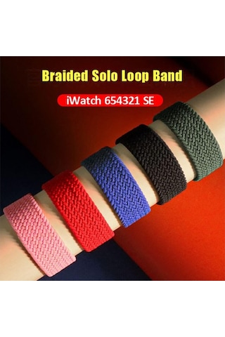 Wozlo Apple Uyumlu  Watch 1 2 3 4 5 6 7 8 Se Ultra Spor Loop Örgü Kordon Xs Beden 38/40/41mm - Siyah