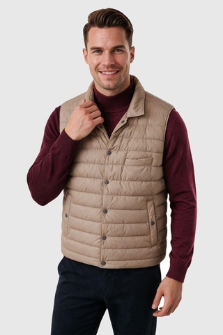 Rizzup Erkek Slim Fit Su Ve Rüzgar Geçirmez Taba Şişme Yelek Dik Yaka Çıtçıtlı 2701708