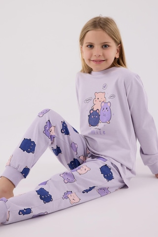 Rolypoly Kız Çocuk Uzun Kol Pijama Takım Lila-1758 Lila