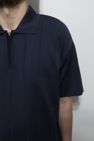 Santa Dmctekstil Erkek 2500 Çizgili Spor Kesim Rahat Kalıp Polo Yaka Battal Triko T-shirt Lacivert