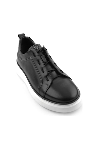 Siyah Hakiki Deri Erkek Sneaker E01398028043 Siyah