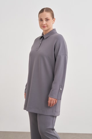 Aker 24aw15782112 Büyük Beden Sweatshırt 24aw15782112 012 Gri Gri