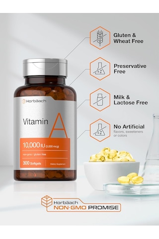 Horbäach Vitamin A 10000 Iu 300 Softgels Aromasız