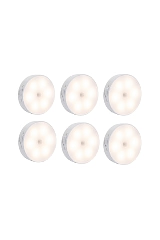 6 Adet PIR Hareket Sensörlü USB Şarj Edilebilir Dolap İçi Lamba