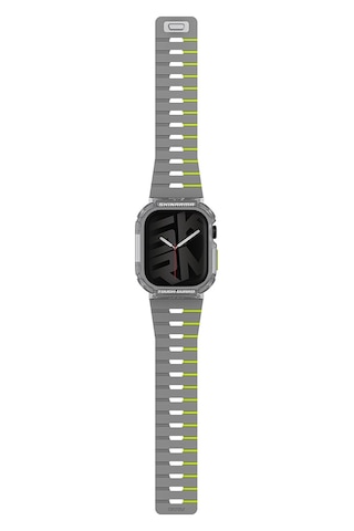 Watch Ultra 49mm Skinarma Nightglow Atom Tpu Kasa Koruyucu Ve Gemini Silikon Kordon Gri - Yeşil Gri - Yeşil
