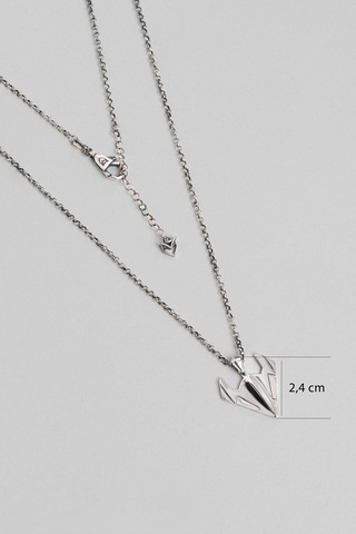 Uçak Figürlü 65 Cm Gümüş Erkek Kolye Siyah