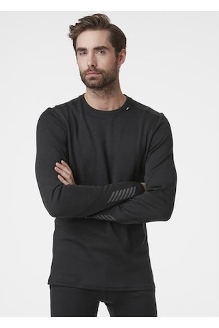 Helly Hansen Lifa Merino Midweight Crew Erkek Sweat İçlik Üst Siyah Hha.49364-990 001