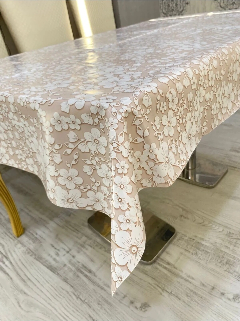 Rona Home Pvc Kaymaz Elyaf Tabanlı Silinebilir Masa Örtüsü Su Geçirmez Muşamba Sofra Bezi Tüm Çeşitler Kahve Beyaz