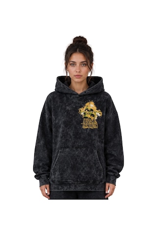 Sevbano Horizon Rock Metal Müzik Grubu Baskılı Unisex Oversize Yıkamalı H Siyah