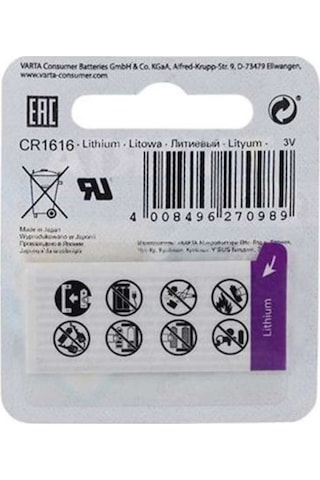 Varta 6616 CR1616 3V Lityum Pil