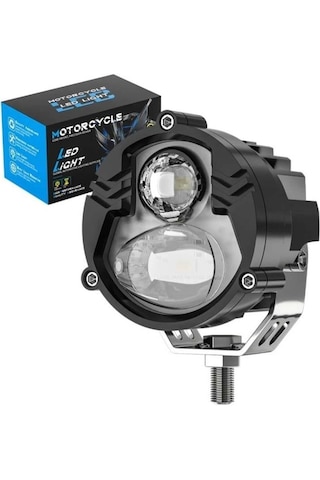 1 Adet Motosiklet Atv Utv Scooter Led Sis Farı Metal Kasa Yüksek Güçlü Delici Beyaz Sarı Çift Renk 12/24 V