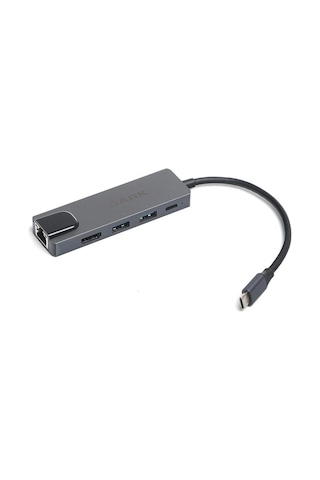 Dark Usb 3.1 Type-c To Ethernet/hdmı/usb 3.0 - Usb 2.0 / Usb-c Pd 65w Macbook Pro/air & Notebook/ultrabook İçin Port Çoklayıcı Hub Dk-ac-u31x46 01