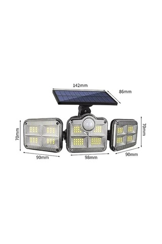 Güneş Enerjili 122 Ledli Hareket Sensörlü Bahçe Aydınlatma Sokak Lambası Solar Diğer