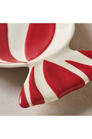 Karaca New Year Yılbaşı Candy Twist Kayık Tabak 41 Cm Kırmızı