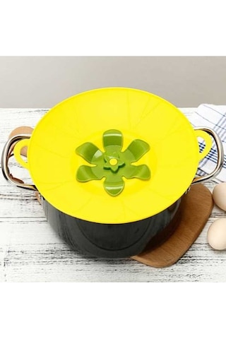 Dancemonkey Silikon Çiçek Dökülmeye Dayanıklı Tencere Kapağı Sarı - Güvenli Kapak Seçimi Diğer