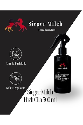 Sieger Milch Hızlı Cila 500 ML + Çift Taraflı Mikrofiber Bez ( 50 x 70 )