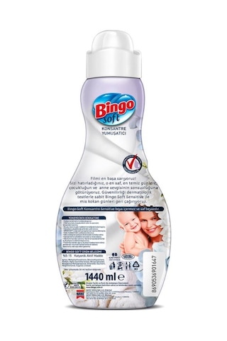 Bingo Soft Konsantre Çamaşır Yumuşatıcısı Sensitive 4 x 1440 ML