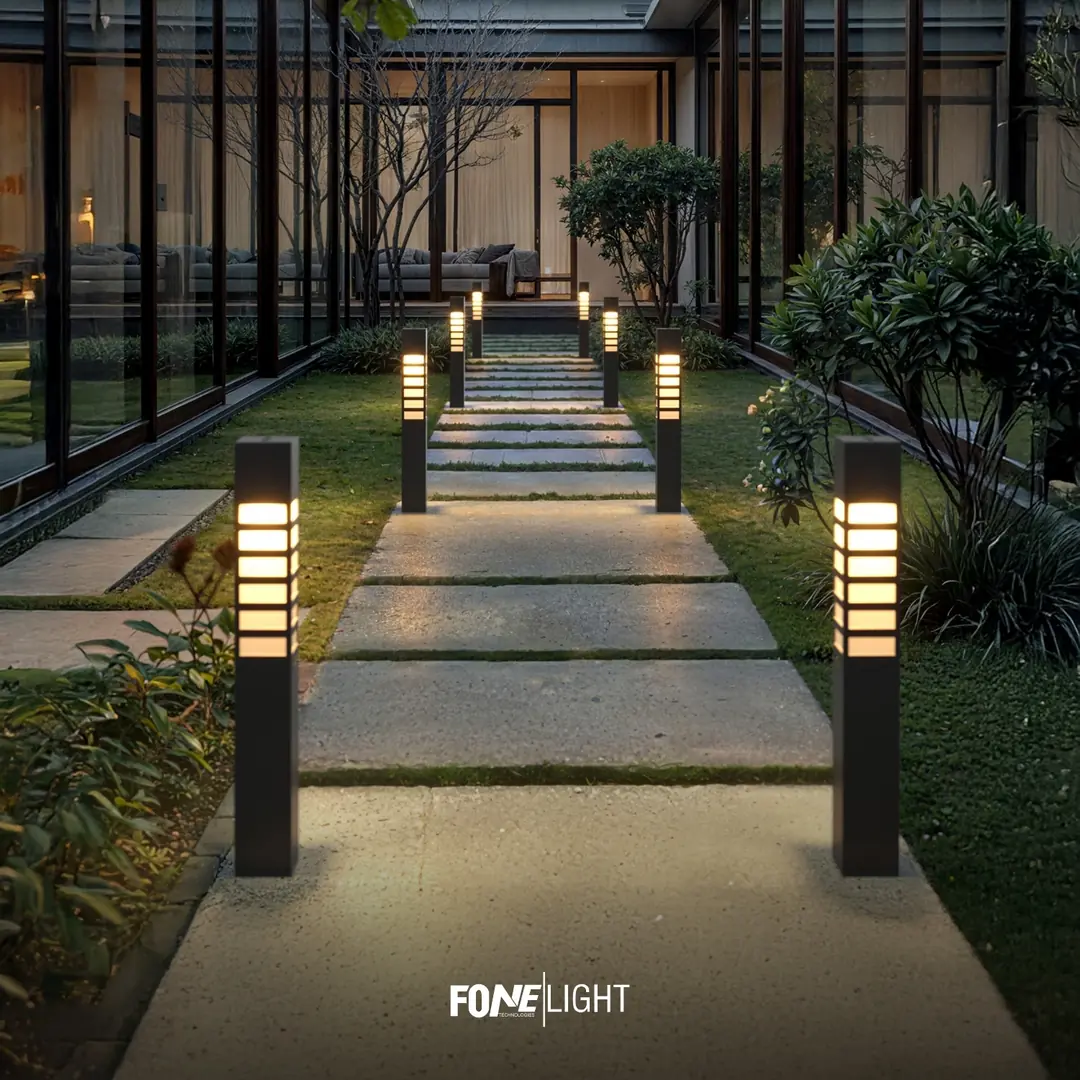 Fonelight Vilorita Alüminyum Modern Bahçe Peyzaj Yol Bollard Aydınlatma Antrasit