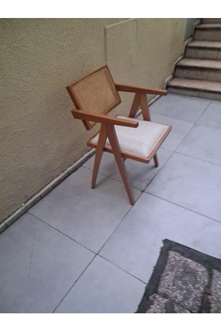 Sandalye V Ayak 90546 Ahşap Kayın Agacı Ceviz Lake Boyalı Açık Kahverengi