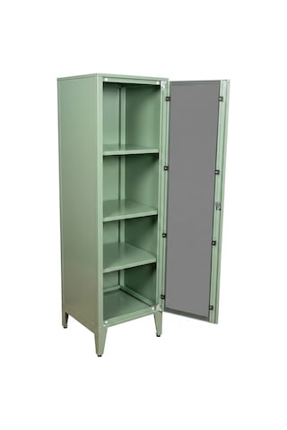 Alfafonet Ziglat Serisi Kilitli Metal Home Office Dolabı Cam Kapaklı Yeşil Ral 6018 450x1500x450 Mm