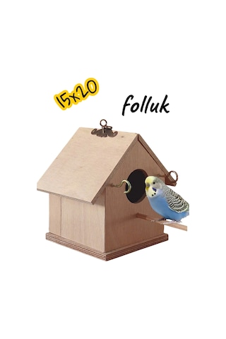 Ncy Ahşap Muhabbet Kuşu Cennet Papağanı Folluk Yuvalık Kuş Evi