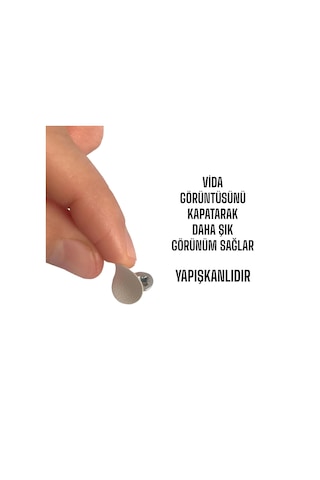 100 Adet Beyaz Vida Kapatıcı Yapışkanlı Vida Tapası Tıpası Kapağı Vida Gizleyici