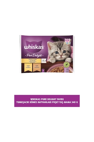Whiskas Pouch Güveç Eti Çeşitli Yavru Kedi Konservesi 85gr 4 Lü Paket X 4 Adet