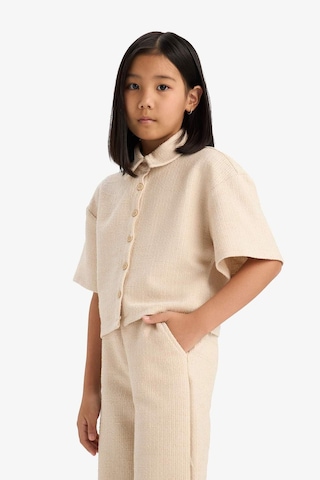 DeFacto Kız Çocuk Relax Fit Polo Yaka Basic Düz Selanik Kumaş Kısa Kollu Gömlek E1102A825SMBG286