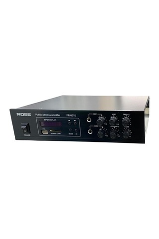 Rose Fr-601u 100 Watt 2 Trafolu Mono Anfi Mp3, Bluetooth, Sd Kart 2 Mikrofon Girişli Kumandalı