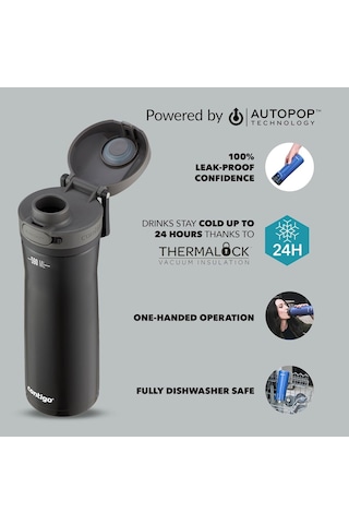 Jackson Autopop Soğuk Su Termosu 590 Ml Siyah Çok Renkli