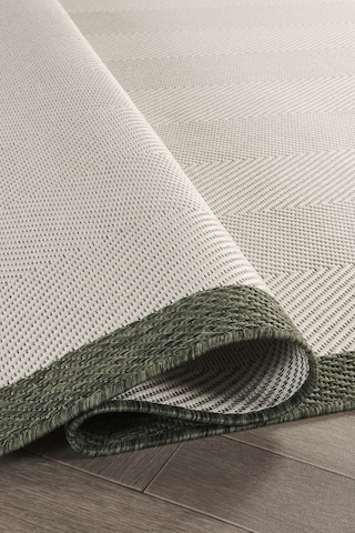Sisalux 3090 Krem Yeşil Sisal Dokuma Jüt Kilim Hav Toz Vermez Halı Salon Mutfak Oturma Odası Halısı Krem - Yeşil