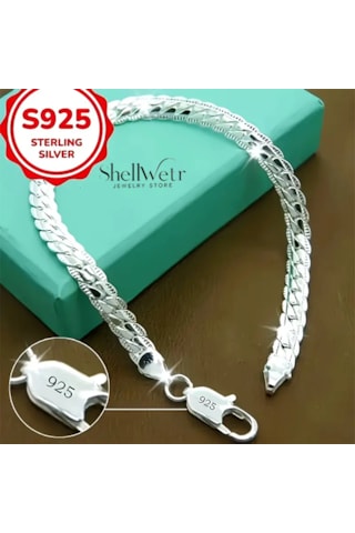 Unisex Karter Gümüş Kaplama Unisex Kuş Gözü Bileklik