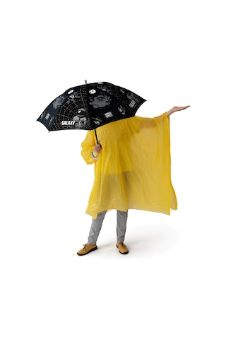 Coral High Kids Siyah Galaxy Desenli Çocuk Şemsiyesi 12679