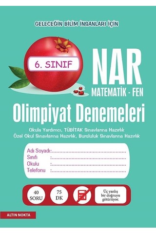 Altın Nokta Yayınları 6. Sınıf Matematik Olimpiyatlarına Hazırlık Seti 2 Kitap