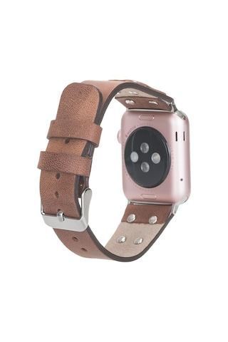 Apple Watch Uyumlu Deri Kordon Cross 42-44-45mm St Tn02