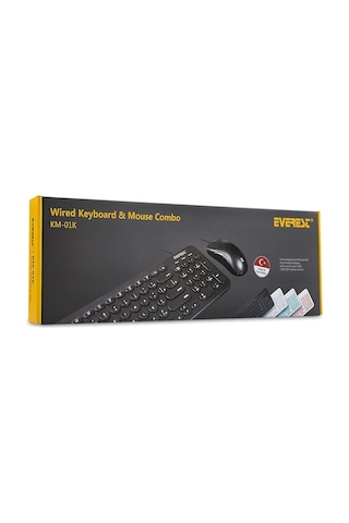Everest KM-01K USB 3D Combo Kablolu Q Klavye Mouse Set