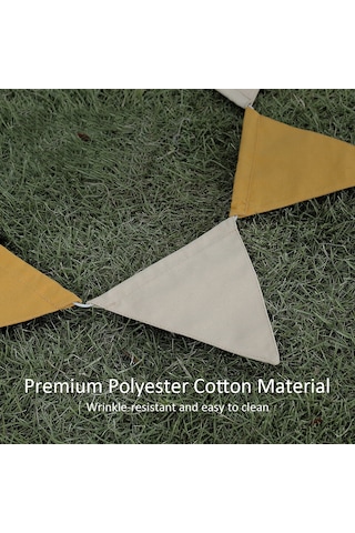 Monyee Kamp Bayrağı Triko Pamuk 10 Adet Sarı-kahverengi 6.2m Teli 18x16.5cm Renkli Çadır Bayrakları Çok Renkli