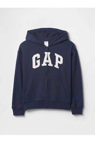 Gap Lacivert Erkek Çocuk Logo Relaxed Fermuarlı Sweatshirt
