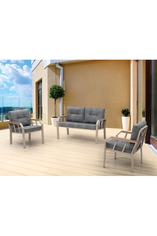 Tu Tienda Kapiçino Metal 2+1+1 Demonte Bahçe,balkon Takımı Gri
