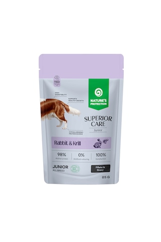 Nature S Protection Superior Care Tavşanlı & Krilli Sos İçinde Yavru Köpek Yaş Maması 85g