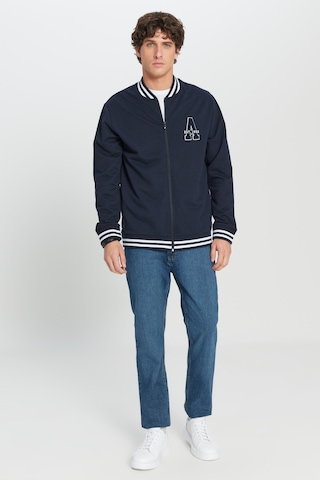 AC&Co / Altınyıldız Classics Erkek Lacı 2 İplik Pamuklu Standart Fit Normal Kesim Fermuarlı Kolej Yaka Yan Cepli Sweatshirt Lacı