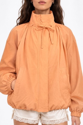 Hiccup Oversize Dik Yakalı Bomber Ceket Soluk Turuncu