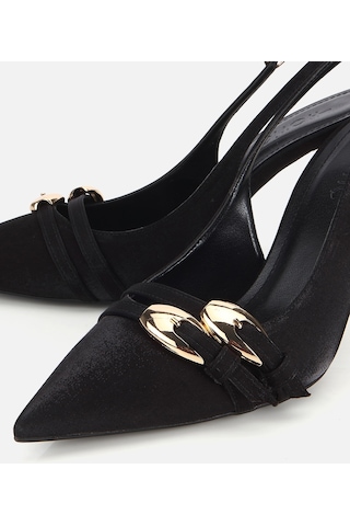 Hotiç Kadın Siyah Gold Detaylı Arkası Açık Stiletto 01ayh320870a100 01ayh320870a100 Siyah